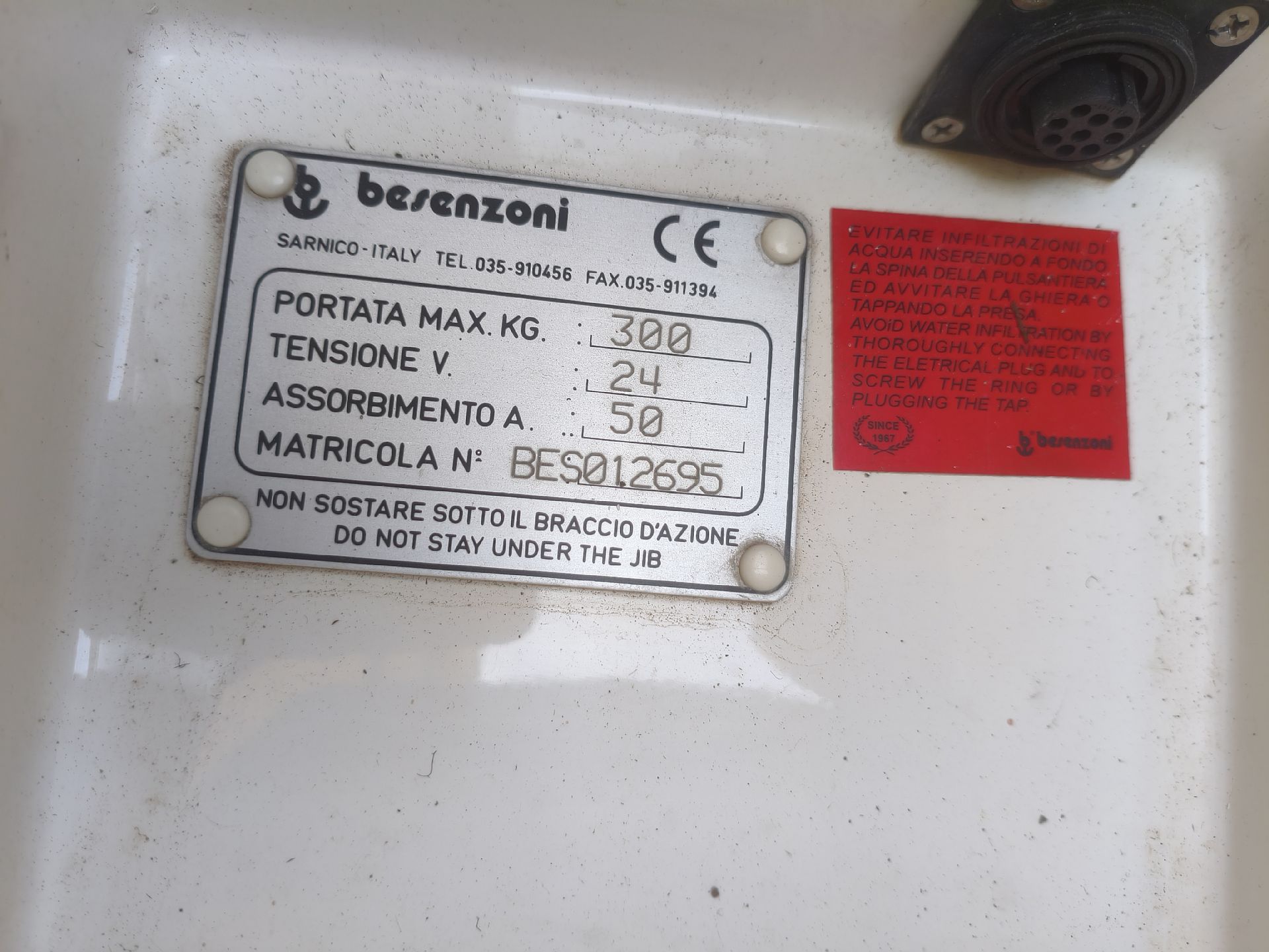 Besenzoni brodska dizalica Besenzoni G309 - 2008