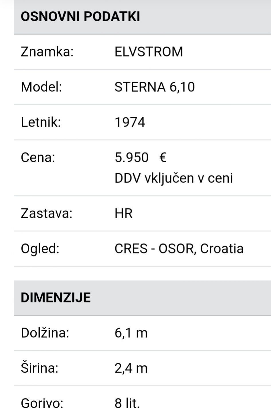 ELVSTROM STERNA 6,10 - 1974
