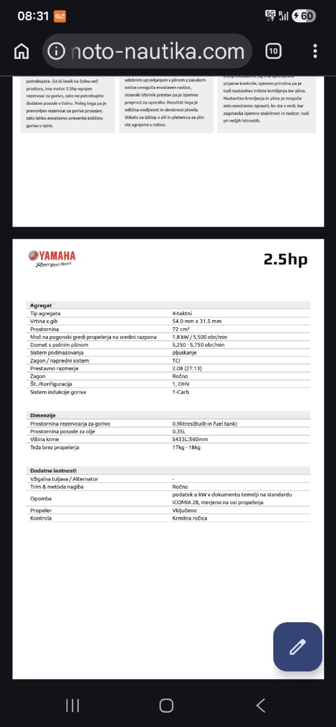 Yamaha Jamaha 2,5hp - 2025