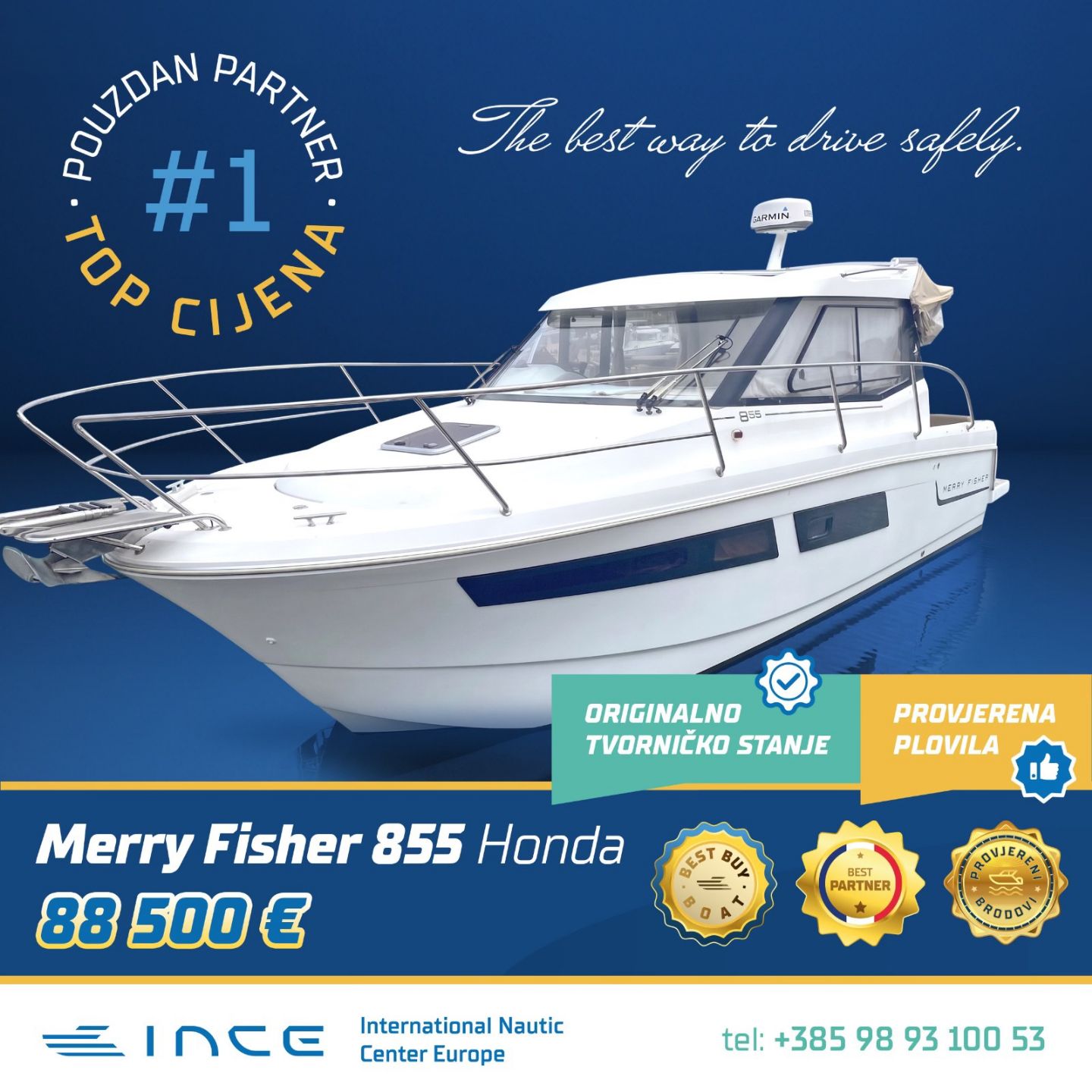 Jeanneau MERRY FISHER 855 HONDA - INCE NOVO - 2012
